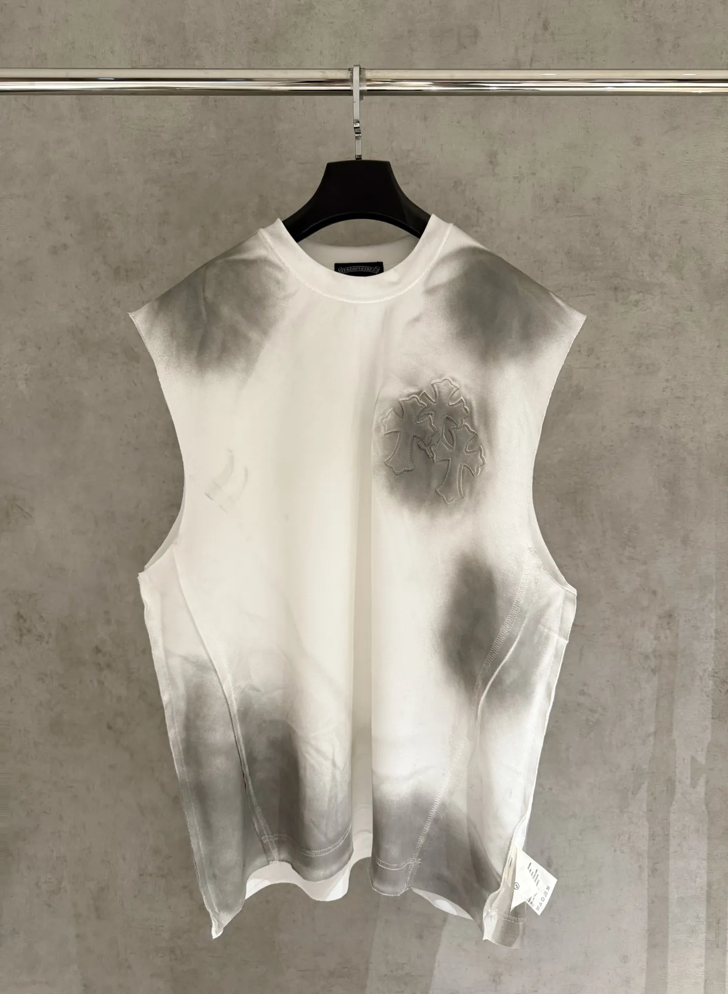 🅿️200 [Strict quality control] CH Crow Heart Sleeveless Round Neck T-shirt 320g heavy-duty composite fabric The upper body is wide and stylish Ice-feeling experience on the inside Waist side splicing tailoring Spray horse slip plus burning process The oversize version highlights the trendy design Size: L-4XL